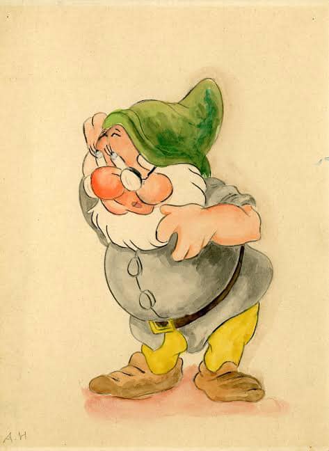 希特勒臨摹的迪士尼作品《白雪公主 Snow White and the Seven Dwarfs》（1937）裡的小矮人