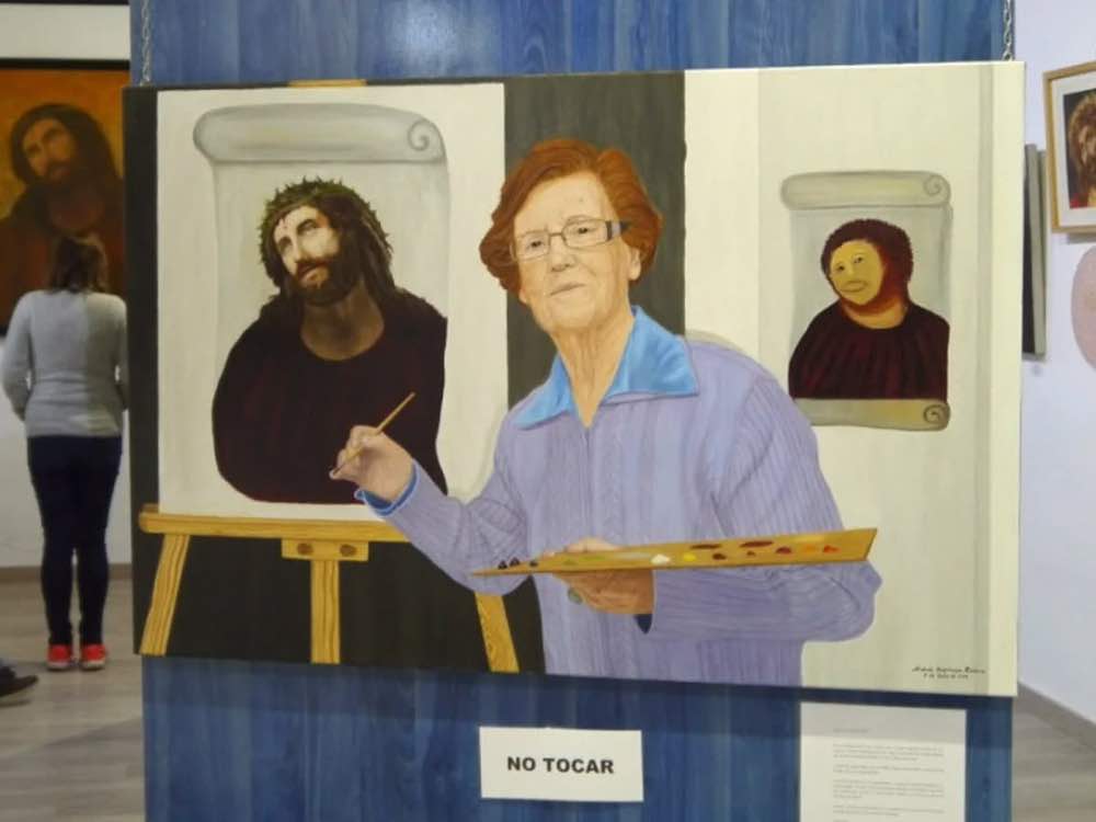 塞西莉亞希梅內斯在修復的過程本身，竟也變成了一幅畫