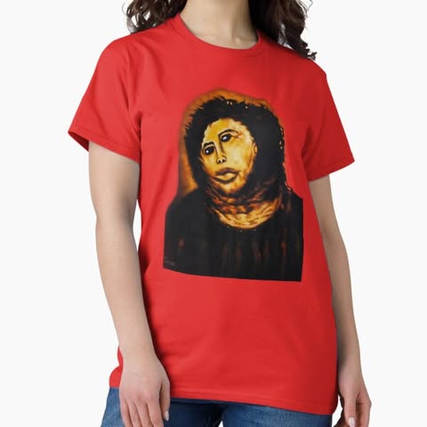 修復後的《試觀此人 Ecce Homo》T恤等周邊商品熱賣中