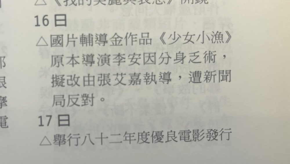 《少女小漁》（1995）年鑑紀錄